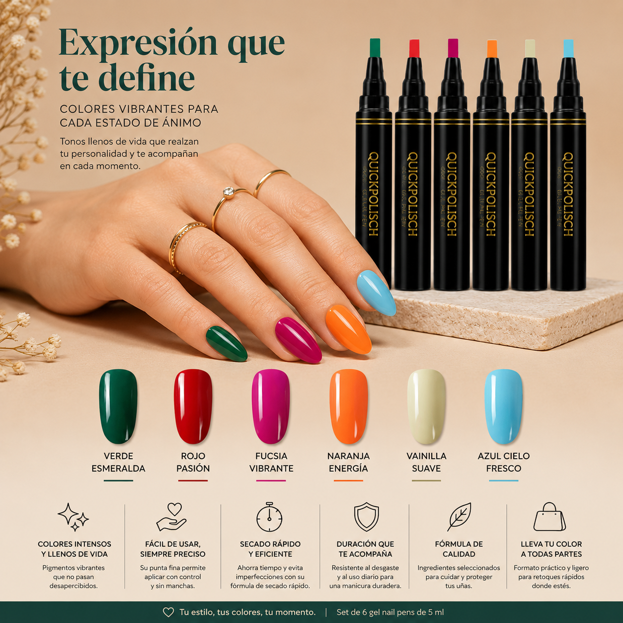Set de Bolígrafos de Uñas Quickpolisch