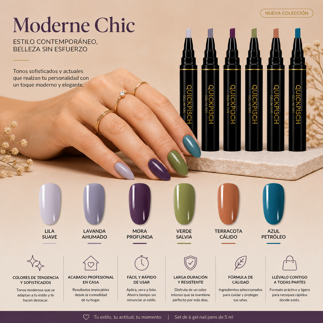 Set de Bolígrafos de Uñas Quickpolisch